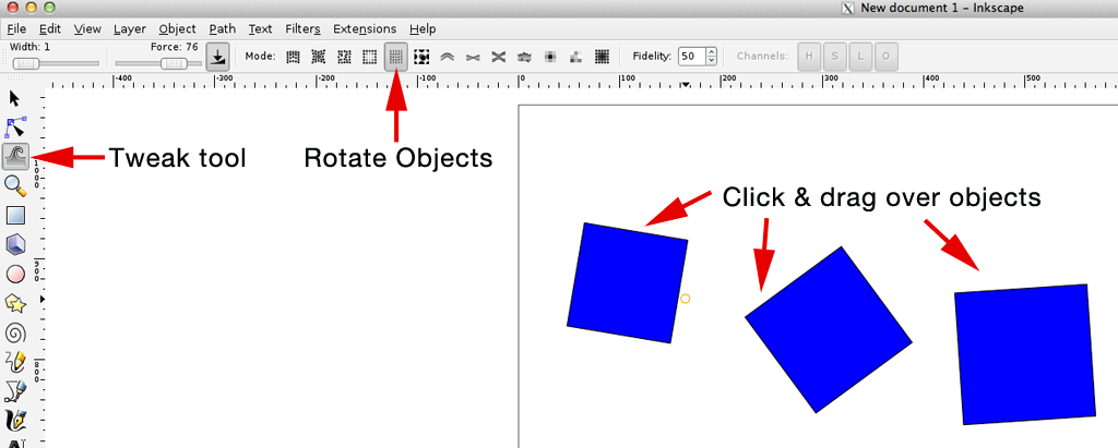 Random rotation is possible in Inkscape and it's FREE!